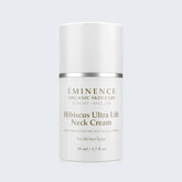 Eminence Organics Hibiscus Ultra Lift Neck Cream on light blue background